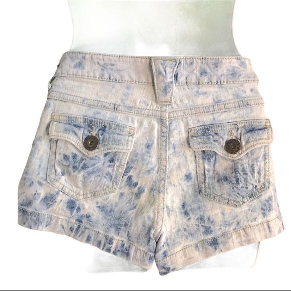 Mudd Distressed Ripped Shortie Jean Shorts Blue 7 - Picture 4 of 14